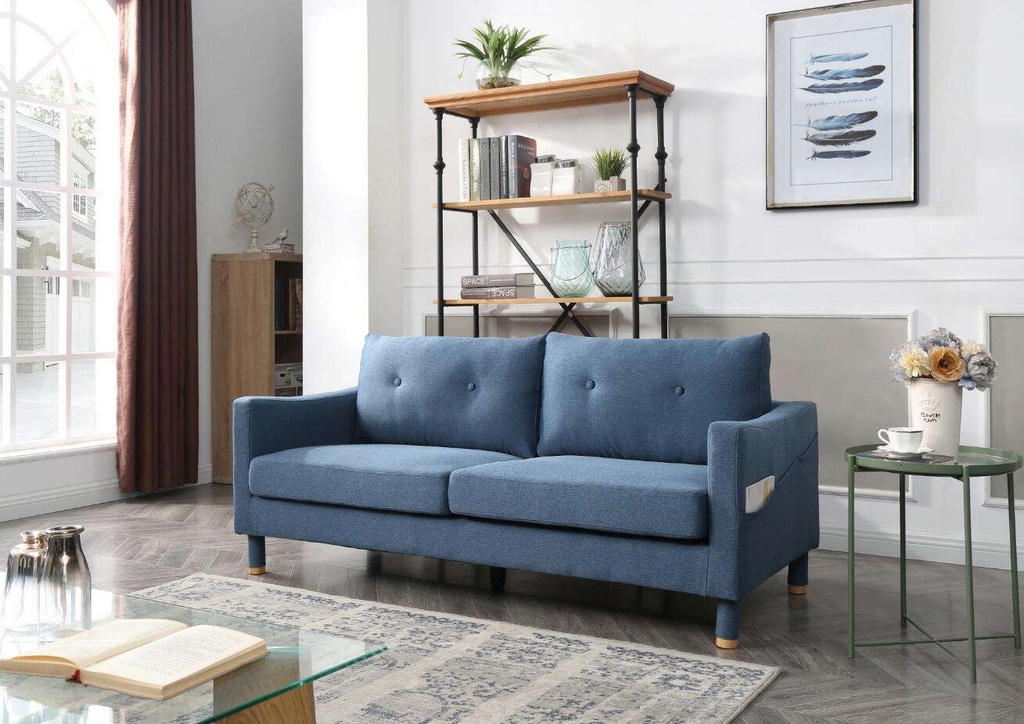 Idiya Zaire blue 3 seater sofa