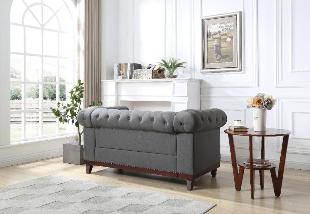 Idiya chesterfield QATAR 2 SEATER sofa, Dark grey