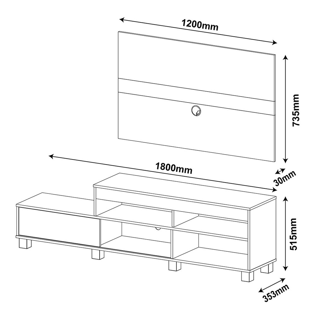 [000.036.51] Lages Tv Stand and Tv Wall Panel - Cinnamon