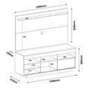 [000.045.11] Parnaiba Tv Stand and Tv Wall Panel - Cedar-Cedar/ Off White