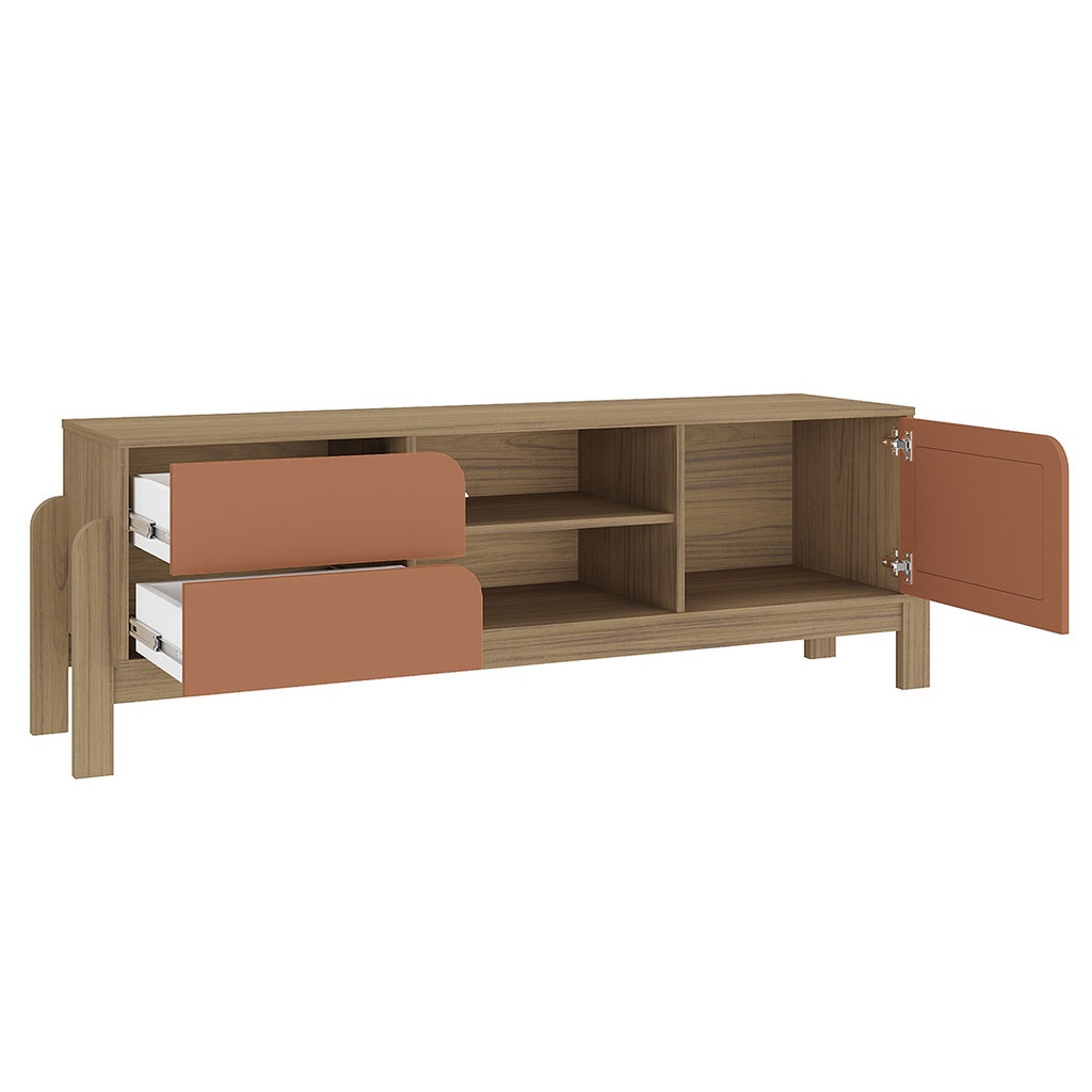 [000.045.78] Pinhais Tv Stand - Oak/ Terracotta