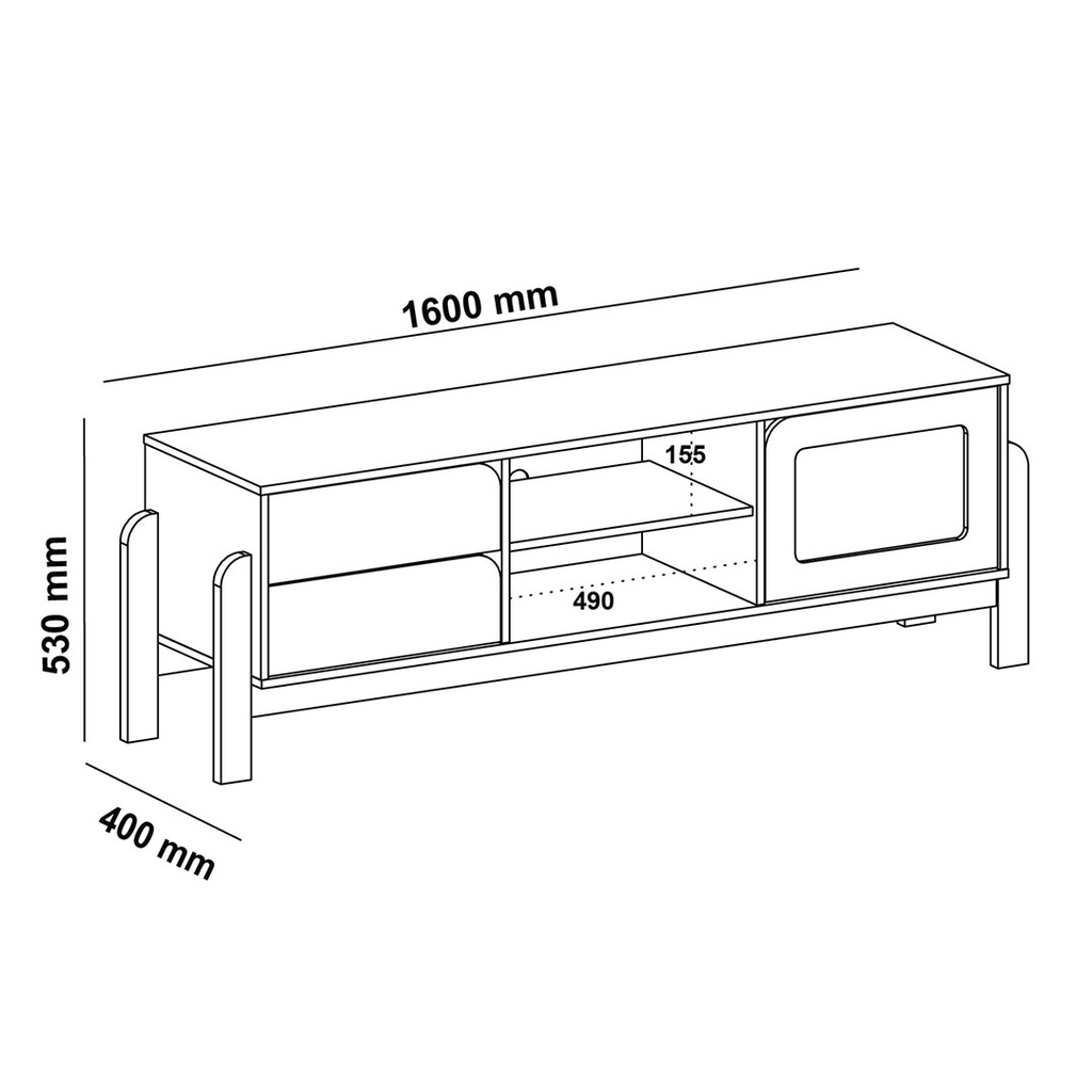 [000.045.78] Pinhais Tv Stand - Oak/ Terracotta