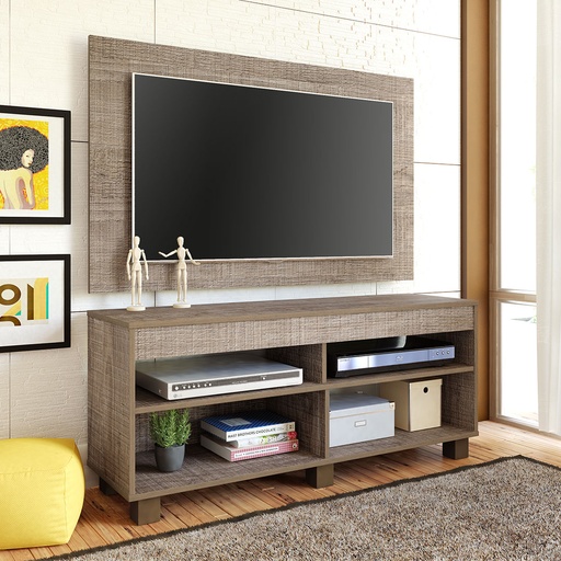 Timon Tv Stand and Tv Wall Panel - Cinnamon