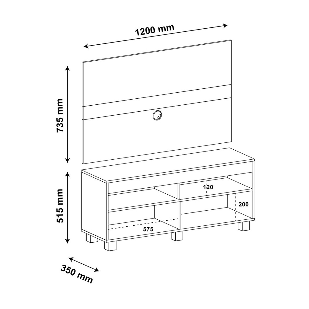 [000.038.11] Timon Tv Stand and Tv Wall Panel - Cinnamon