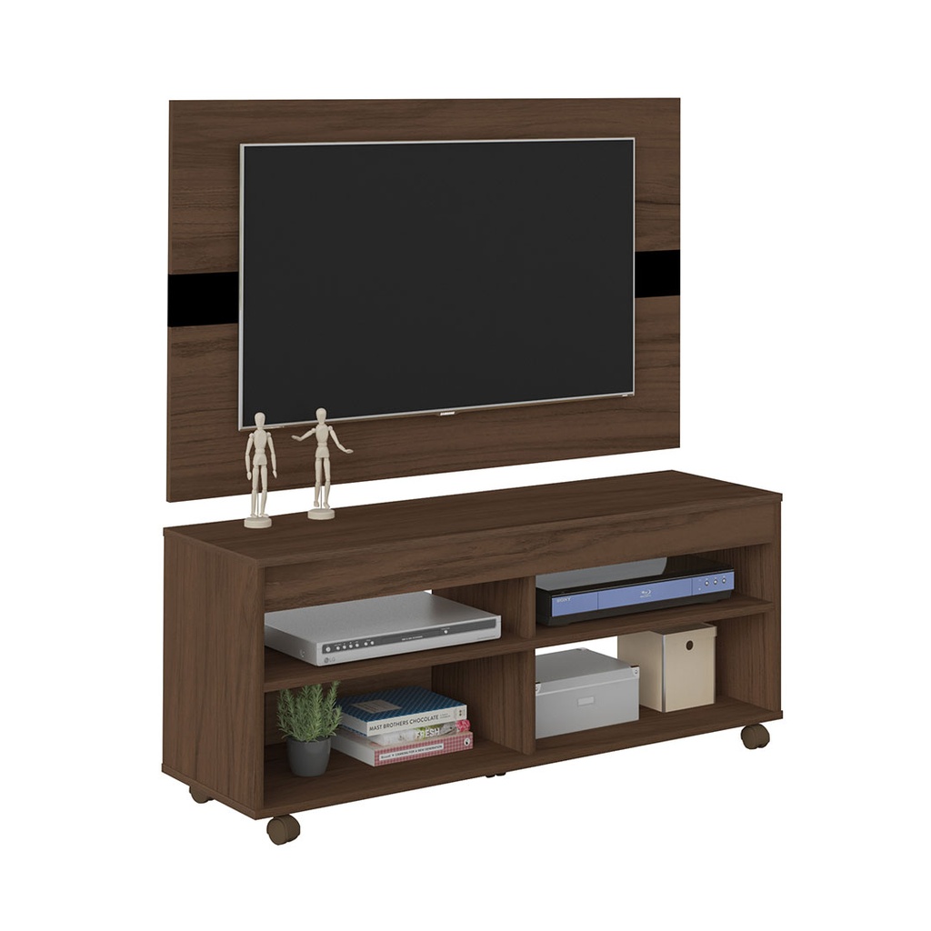 [000.038.10] Timon Tv Stand and Tv Wall Panel - Walnut/ Black