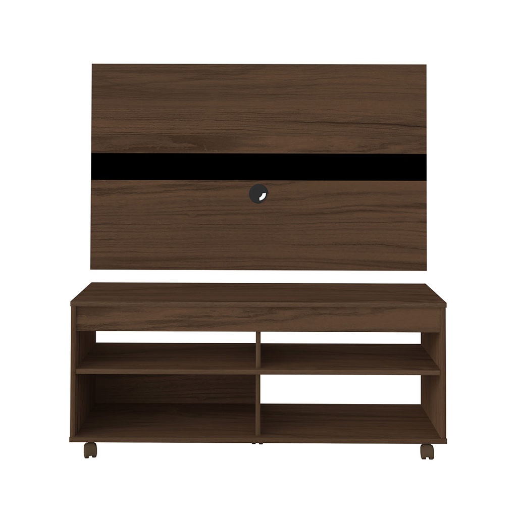 [000.038.10] Timon Tv Stand and Tv Wall Panel - Walnut/ Black