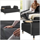 Ikea FLOTTEBO Sofa-bed with side table, Vissle dark grey, 120 cm