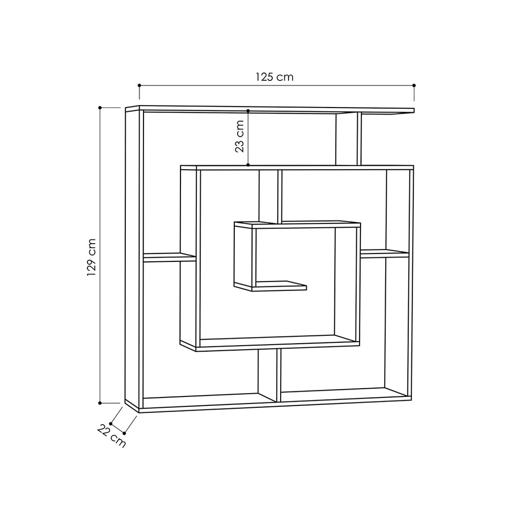 [120.15.72] Adıyaman Bookcase - Burgundy