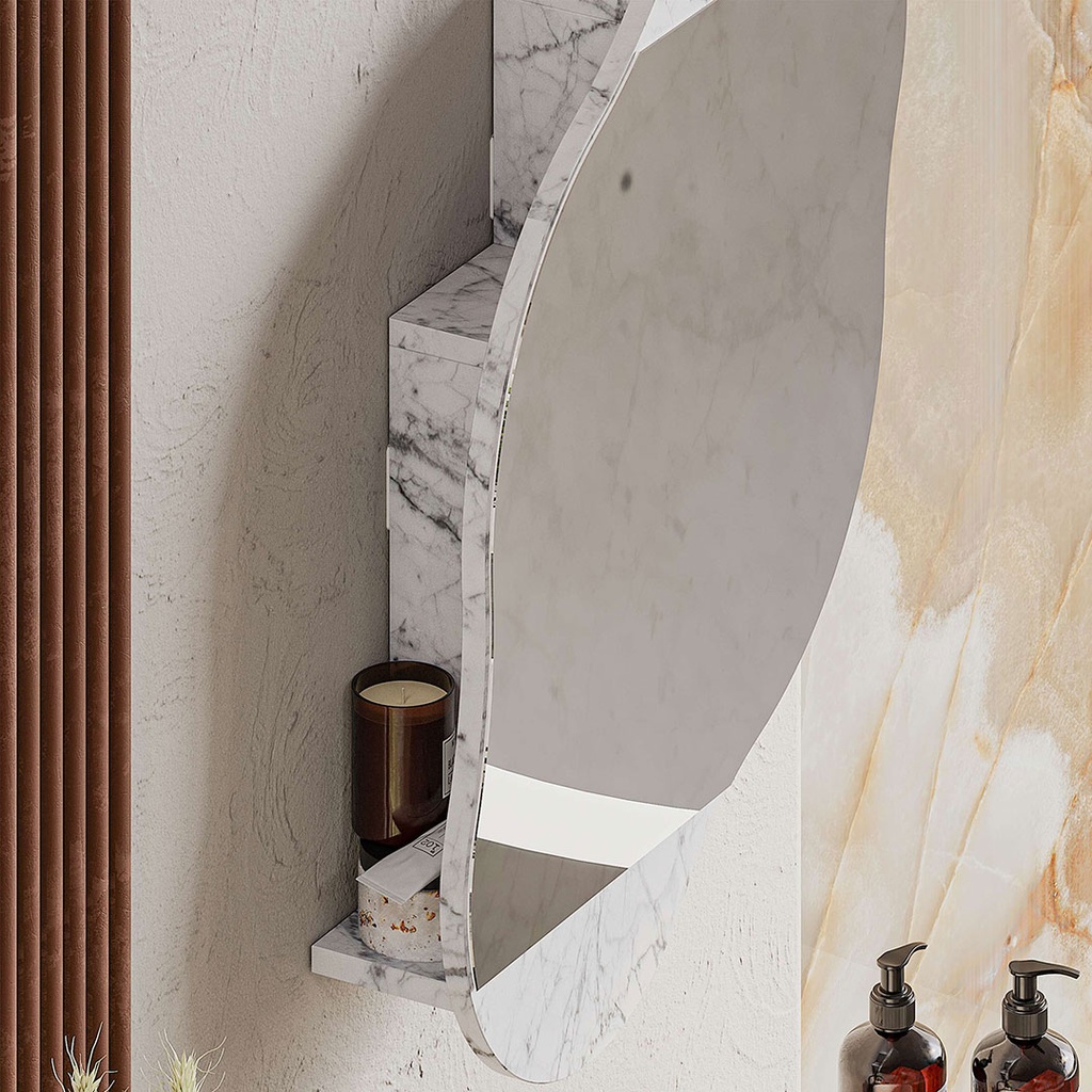 [120.184.501] CLOUD MULTIPURPOSE CABINET WITH MIRROR CARRARA