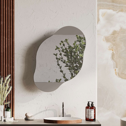 CLOUD MULTIPURPOSE CABINET WITH MIRROR LIGHT MOCHA