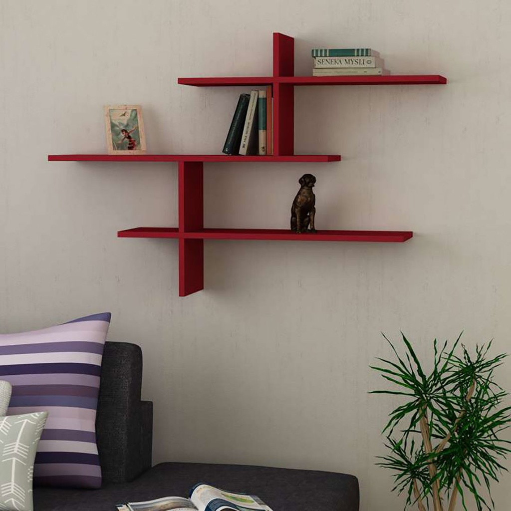 [120.156.435] Gumushane Wall Shelf - Burgundy