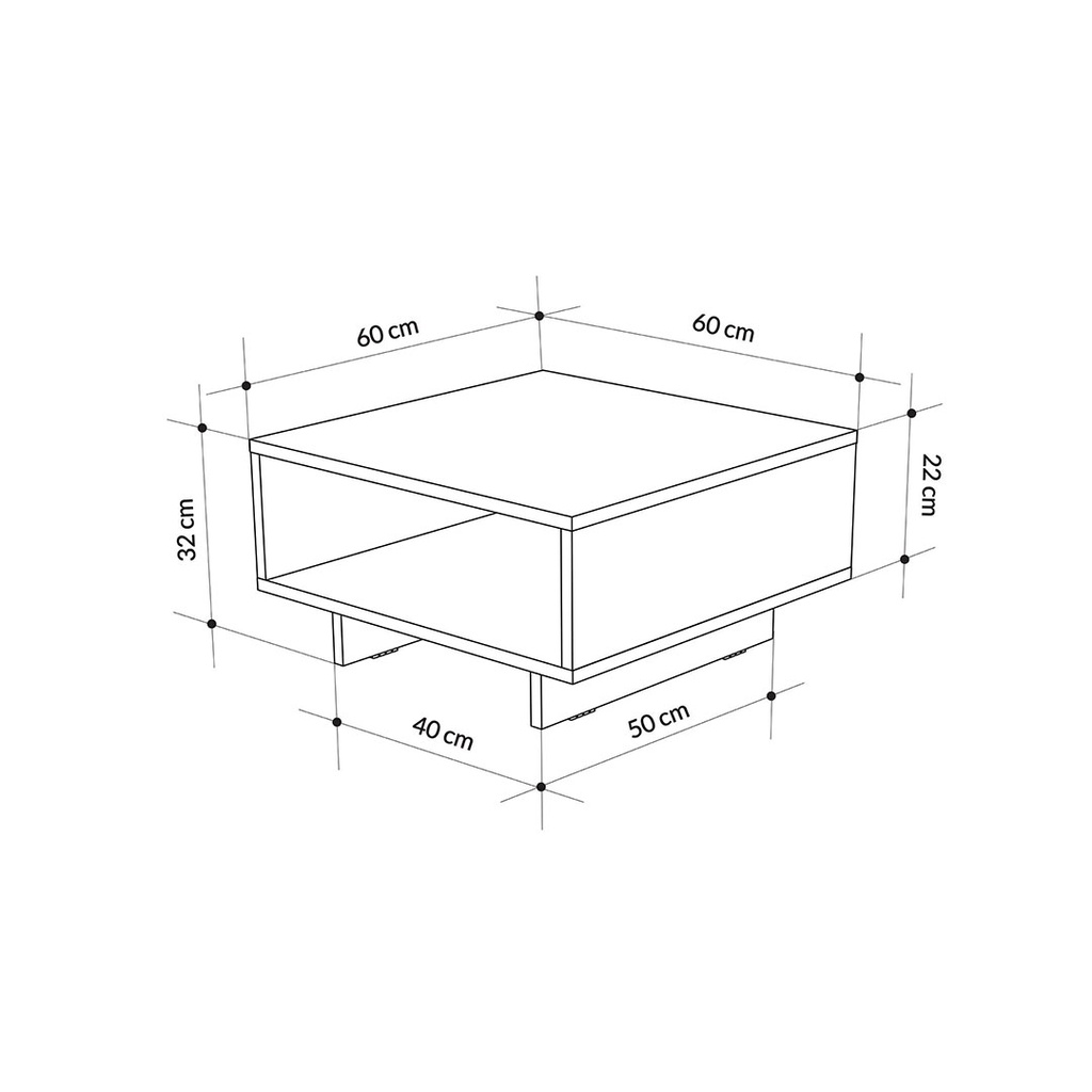 [120.46.44] HOLA COFFEE TABLE SAPPHIRE OAK-SAPPHIRE OAK