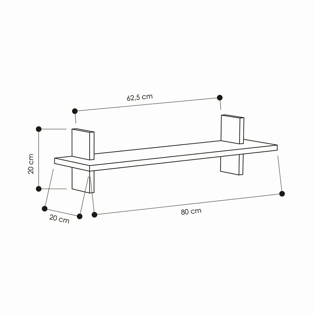 [120.172.431] Igdır Shelf - White - Oak