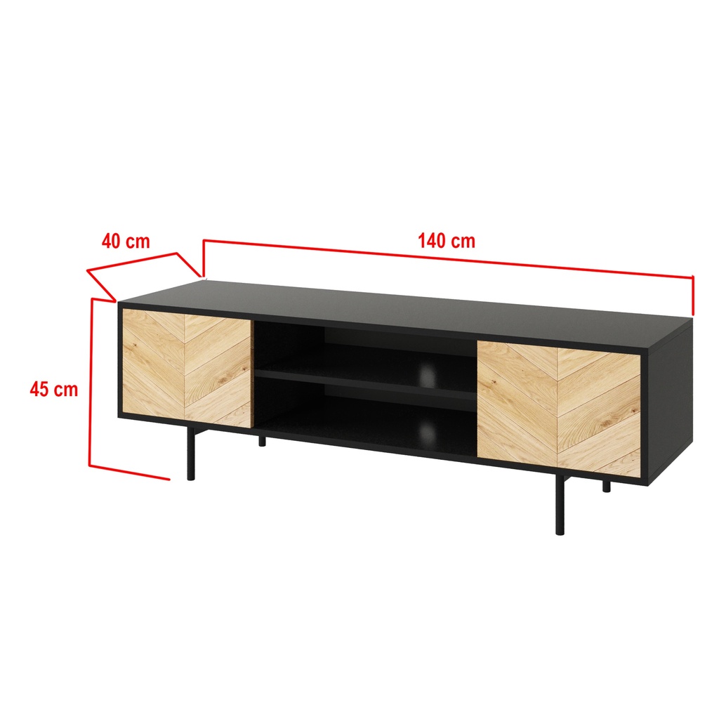 Idiya OHIO entertainment unit , Black/Oak