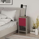 [120.2.415] Ilgın Nightstand - Light Mocha - Burgundy