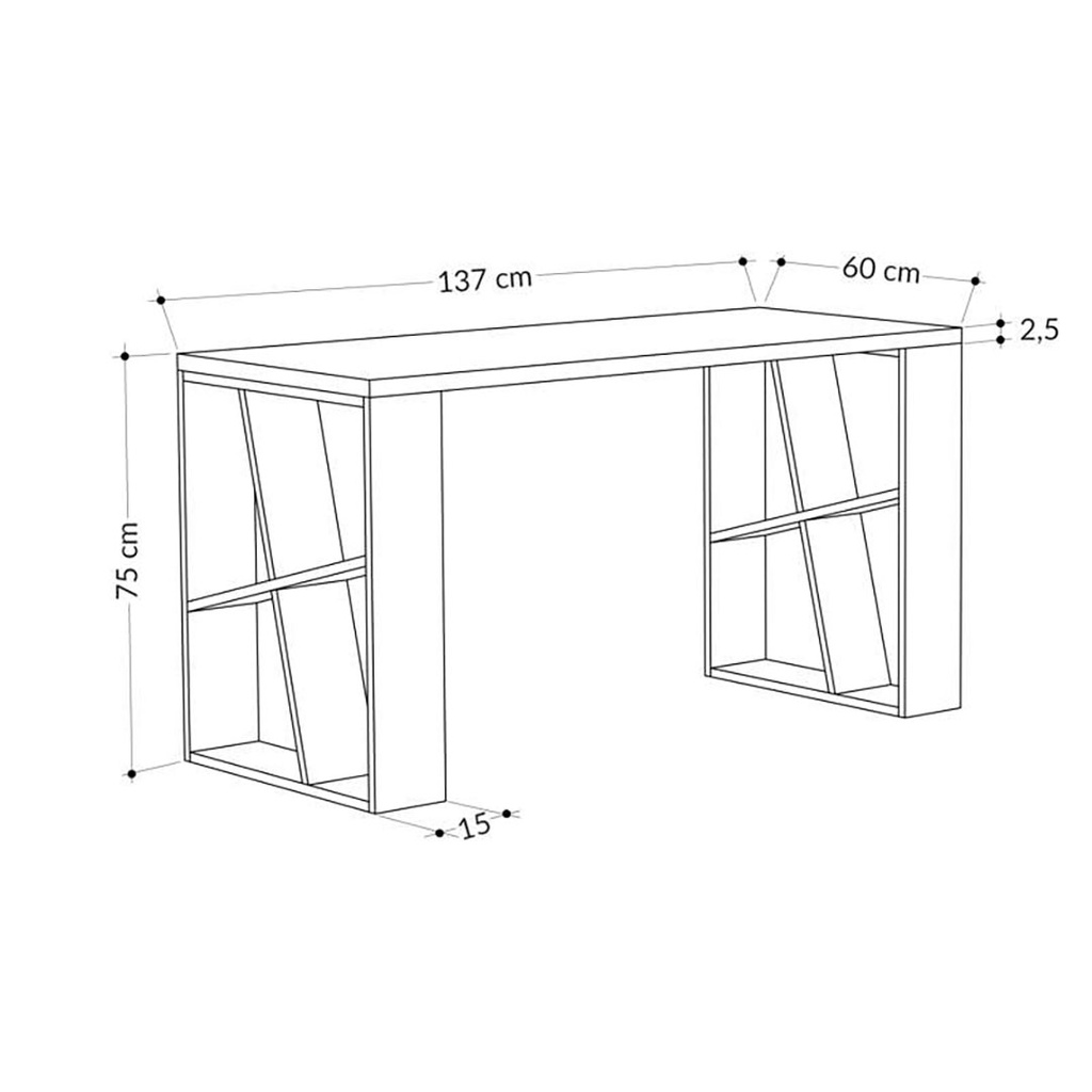 [120.47.1310] Istanbul Working Table - White - Turquoise