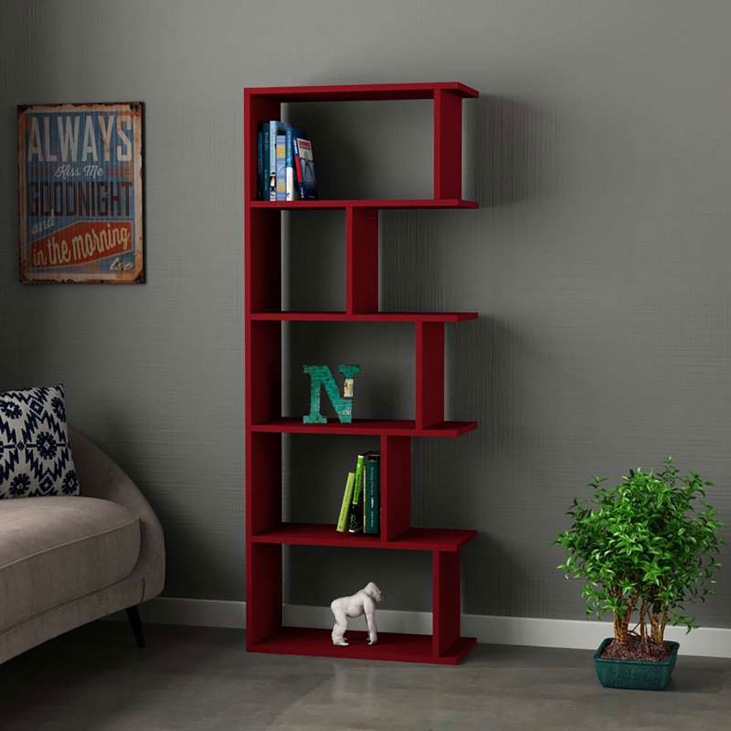 [120.16.73] Karabuk Bookcase - Burgundy