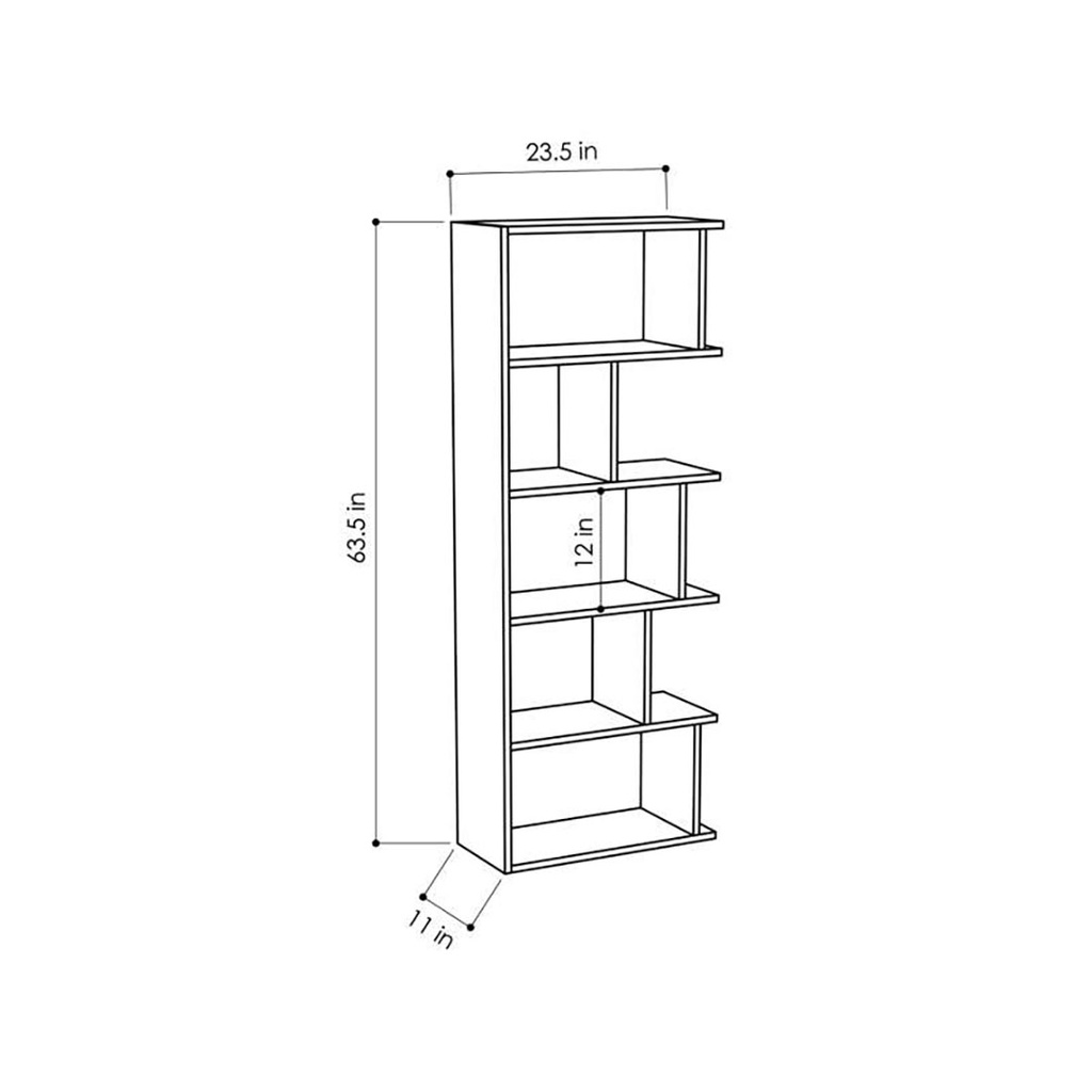 [120.16.73] Karabuk Bookcase - Burgundy