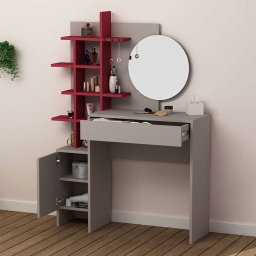 Kırıkkale Dressing Table - Light Mocha - Burgundy