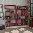 [120.26.74] Malkara Bookcase - Burgundy