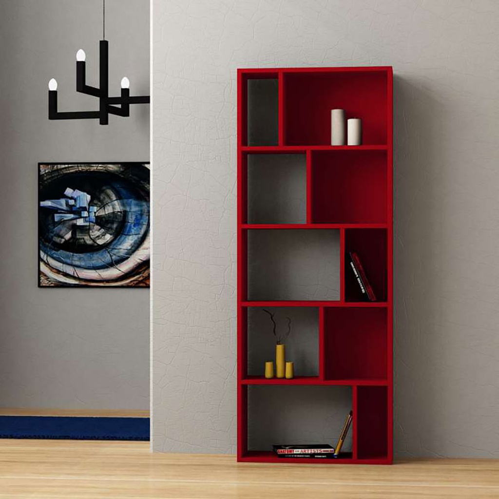 [120.18.71] Niksar Bookcase - Burgundy