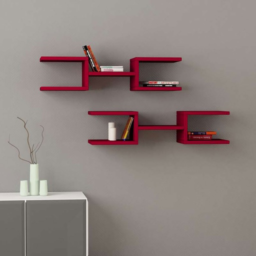 Nizip Crab Shelf Set Of 2 Burgundy