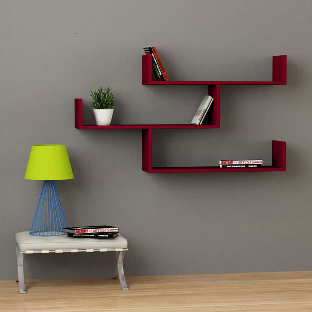 [120.146.433] Osmaniye Bookcase - Burgundy