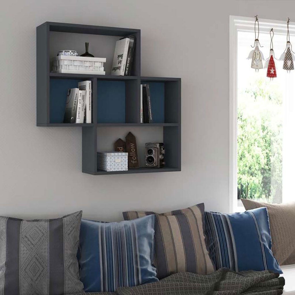 [120.166.433] Reyhanlı Shelf - Anthracite - Turquoise