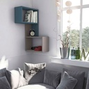 [120.171.434] Safranbolu Corner Shelf - Light Mocha - Turquoise