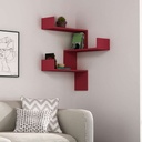 [120.164.433] Siirt Corner Bookcase - Burgundy