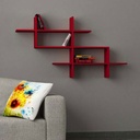 [120.144.432] Zonguldak Bookcase - Burgundy