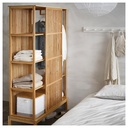 [804.394.69] NORDKISA open wardrobe with sliding door, bamboo, 120x186 cm