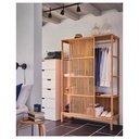 [804.394.69] NORDKISA open wardrobe with sliding door, bamboo, 120x186 cm