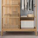 [804.394.69] NORDKISA open wardrobe with sliding door, bamboo, 120x186 cm