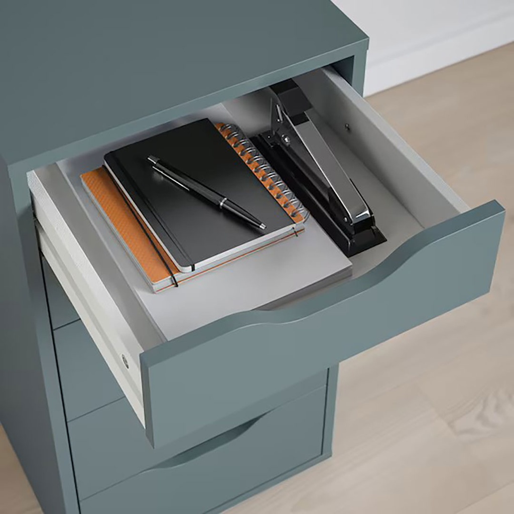 [904.838.00] ALEX Drawer Unit Grey-Turquoise 36X70 cm