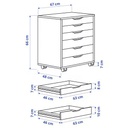 [304.854.25] ALEX Drawer Unit on Castors White 67X66 cm