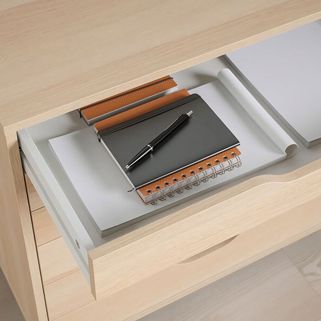 [204.735.45] ALEX Drawer Unit on Castors White Stained, Oak Effect 67X66 cm