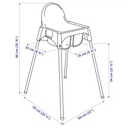 [690.462.32] Antilop Highchair with Safety Belt, White, Silver-Colour