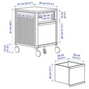 [592.824.27] BEKANT Storage Unit on Castors, Mesh White, 41X61 cm