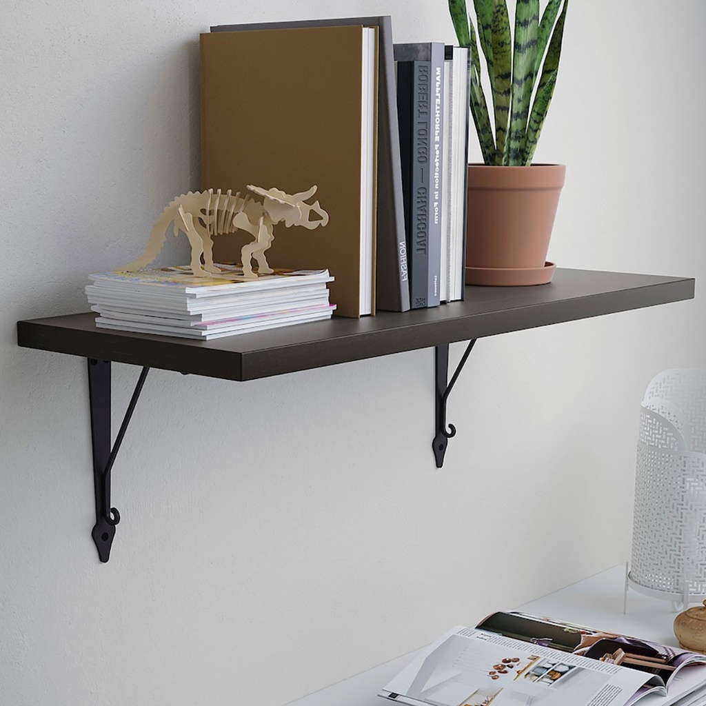 BERGSHULT / KROKSHULT Wall Shelf, Brown - Black / Anthracite