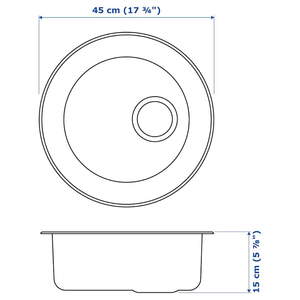 BOHOLMEN single-bowl inset sink,45cm