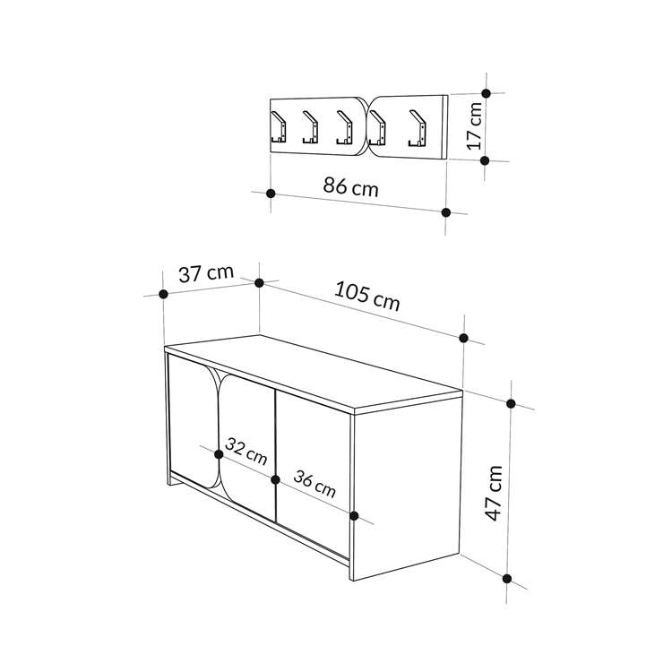 Altınova WHITE - BENDIR SHOE STORAGES