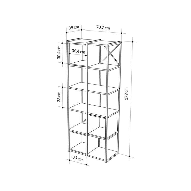 Kale SILKY BLACK - OAK BOOKCASES