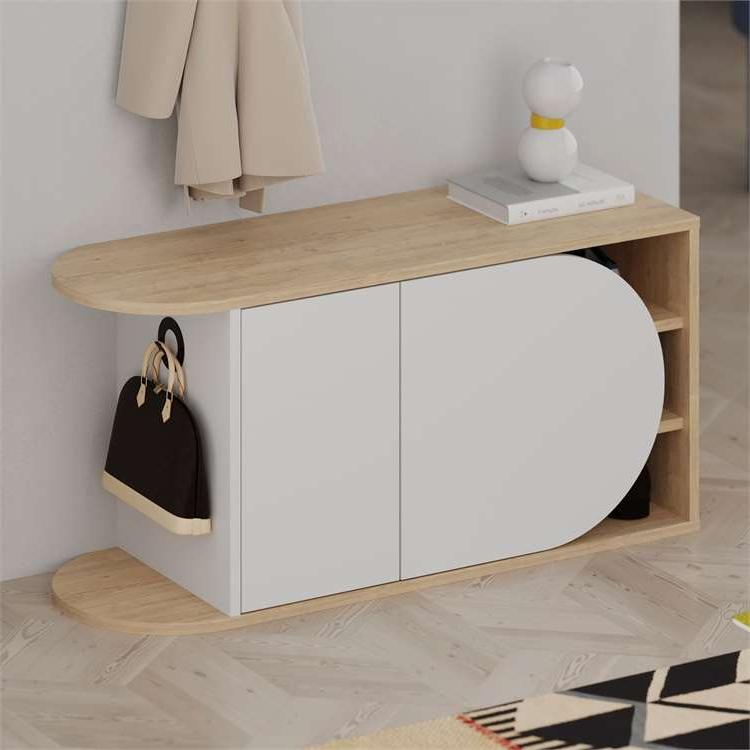 Keciborlu OAK - WHITE SHOE STORAGES