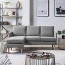 FIFE L SHAPE SOFA, light grey