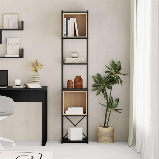 Savuca SILKY BLACK - OAK BOOKCASES