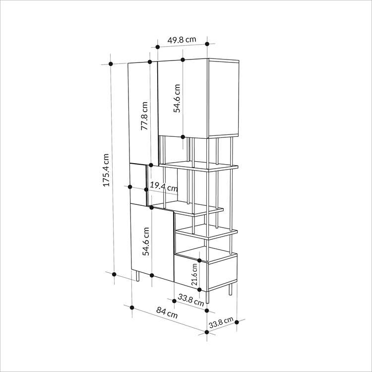 Yeniceoba RETRO GREY BOOKCASES