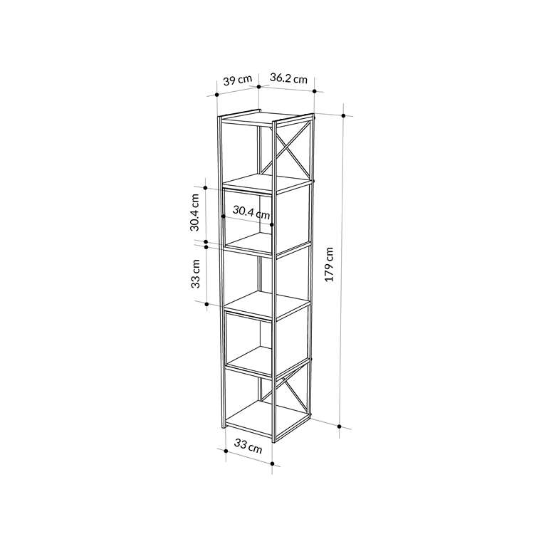 Yurtbası BLACK WOOD - ASH GREEN BOOKCASES