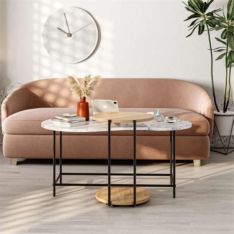 Isıklar CARRARA - OAK COFFEE TABLES