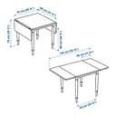 DANDERYD drop-leaf table, oak veneer/white, 74/134x80 cm